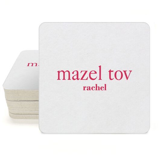 Big Word Mazel Tov Square Coasters